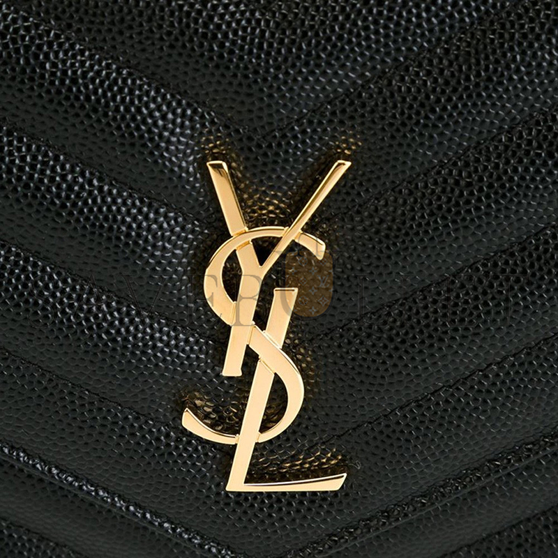 YSL CASSANDRE ENVELOPE CHAIN WALLET IN GRAIN DE POUDRE LEATHER 393953BOW011000 (19*11.5*4cm)
